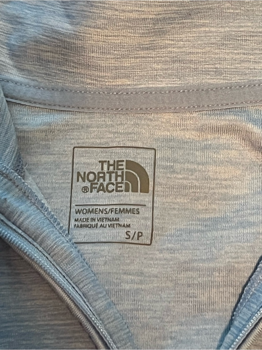 The North Face Women’s Blue Heathered 1/4 Zip Mock Neck Stretch Top SM - Picture 3 of 3